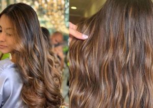 caramel balayage hair