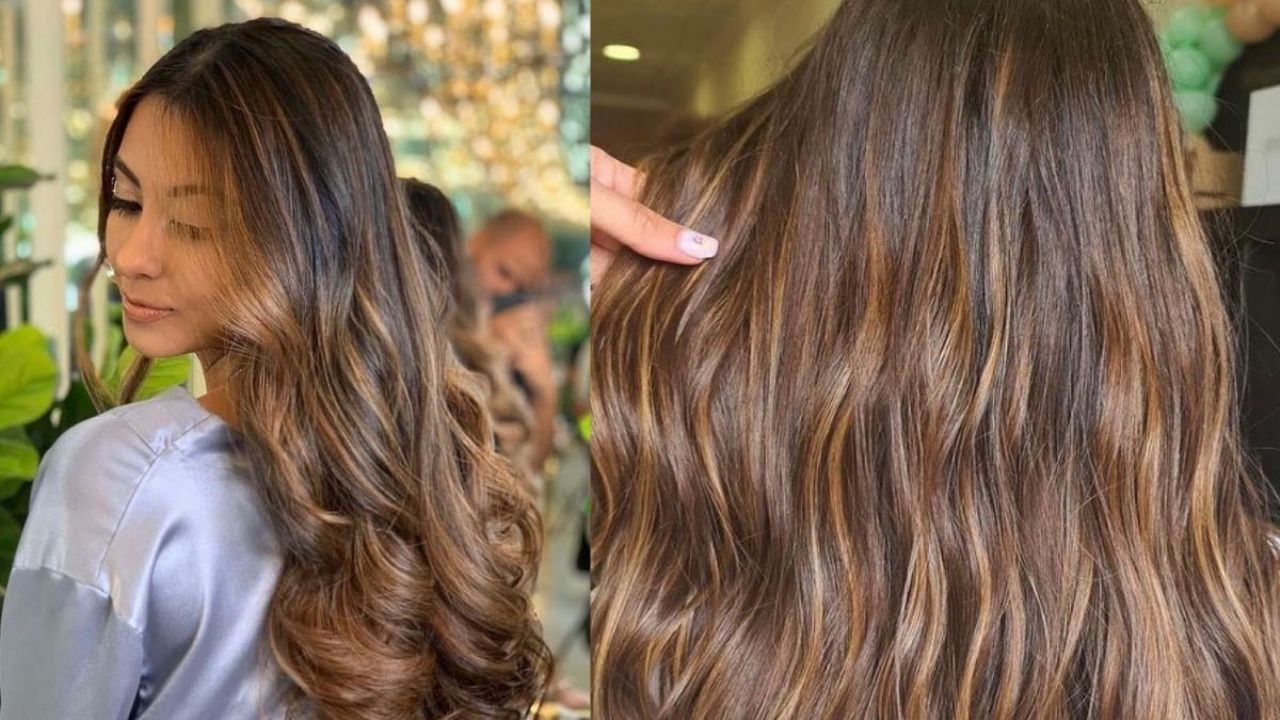 caramel balayage hair