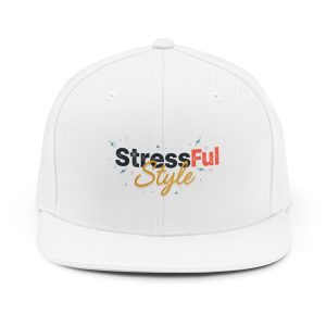 Stressful Style Snapback Hat — Retro Script Logo Cap